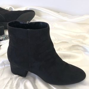 Black Faux Suede Ankle Boots